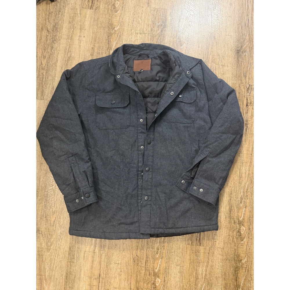 Rodd & Gunn Mens Padded Shirt Jacket Charcoal Grey Quilted Lining Size L